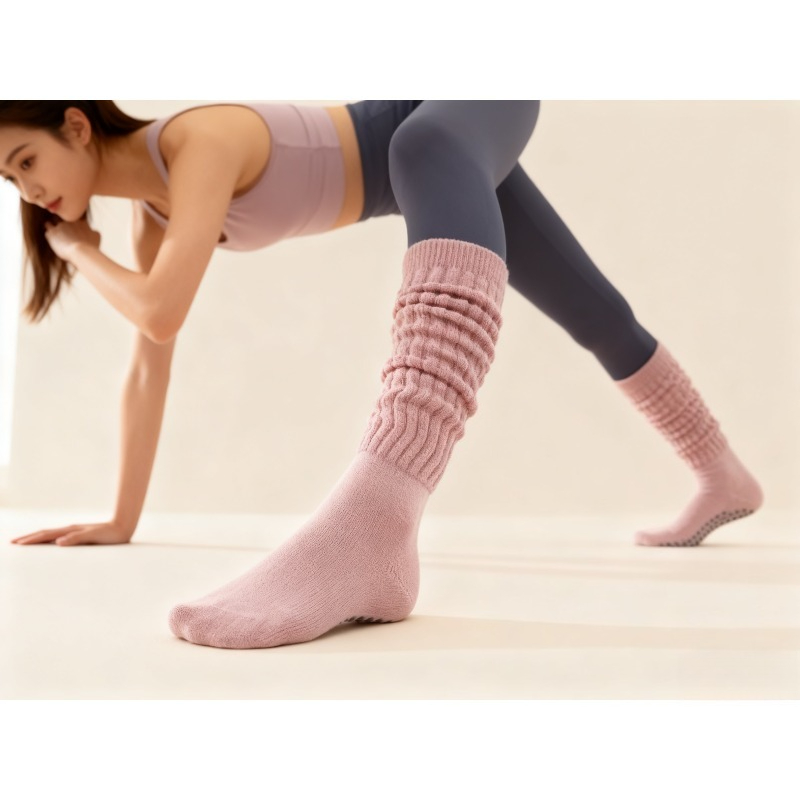 Yoga Fitness Youtube - Женские хлопковые нескользящие носки для пилатеса,